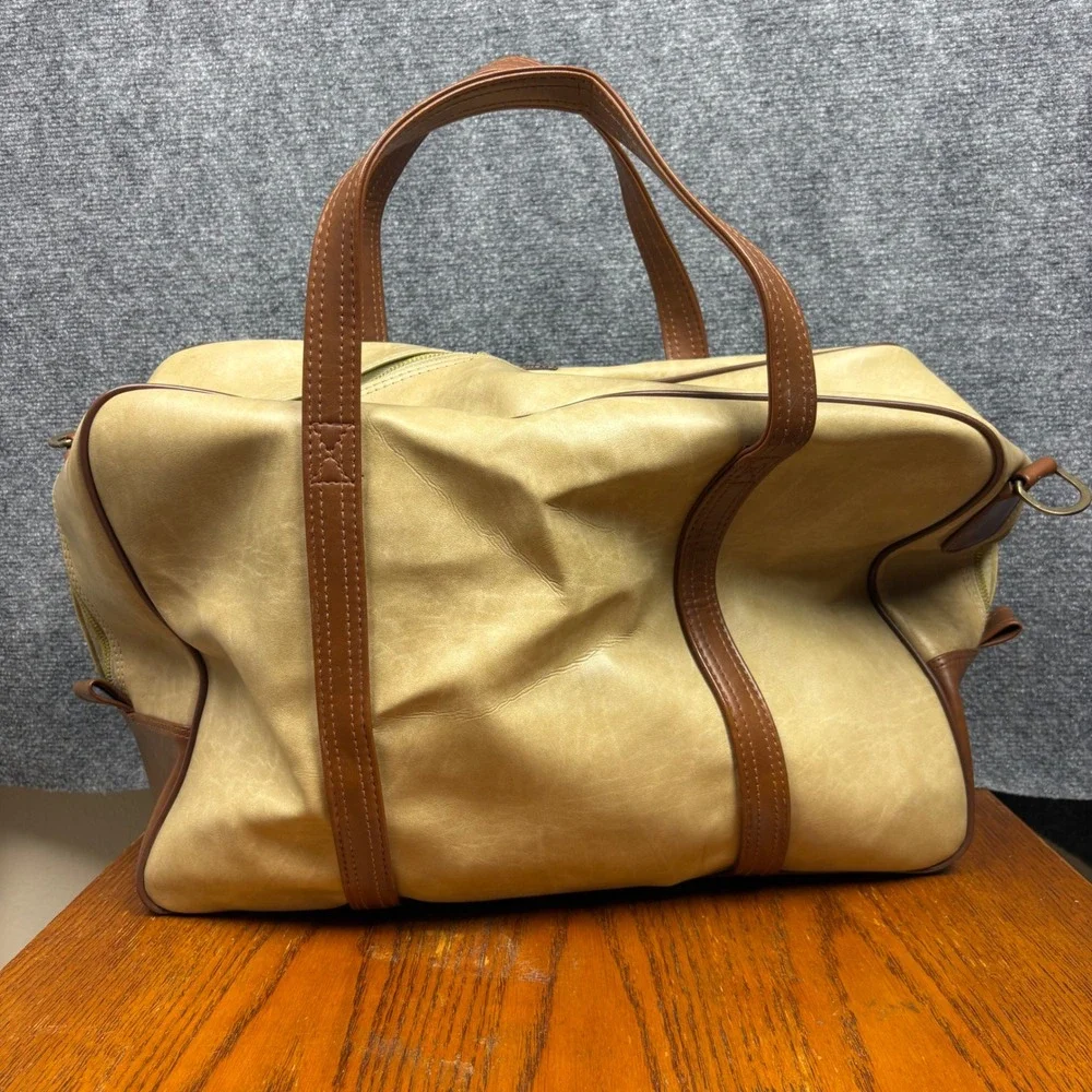 Vintage Carnaby Tennis Bag Racket Carrier Tan Brown Faux Leather Retro Sports